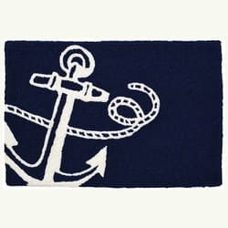 Jellybean 20 in. W X 30 in. L Multi-color Navy Anchor Polyester Accent Rug