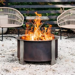 Breeo X Series 30 in. W Corten Steel Outdoor Round Wood Fire Pit