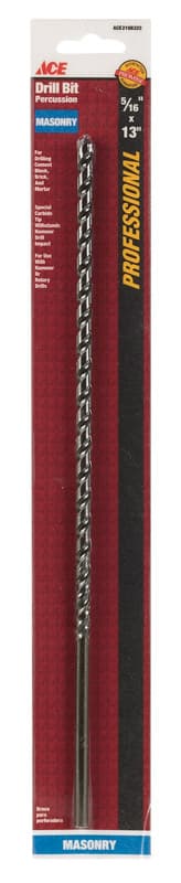Ace 5/16 in. X 13 in. L Carbide Percussion Drill Bit 1 pc - 01-14125 - Drill and Screwdriver Accessories  sku 01-14125