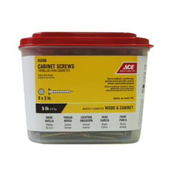 Ace No. 8 X 3 in. L Phillips Yellow Zinc Coarse Cabinet Screws 475 pk