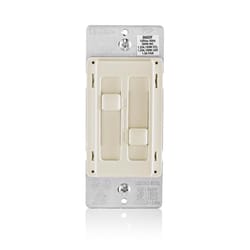 Leviton Decora SureSlide Light Almond Fan/LED Dimmer Slide Switch 1 pk