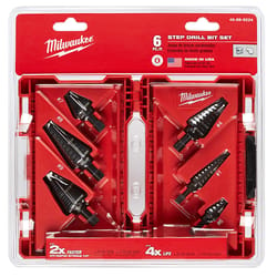 Milwaukee Black Oxide Step Drill Bit Set 3-Flat Shank 6 pc