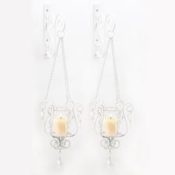 Gallery of Light 19.5 in. H X 5.5 in. L Sparkling Glass/Iron Decorative Candle Sconce Set