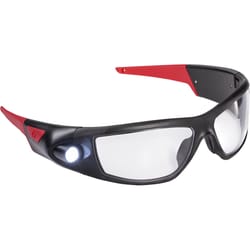 Coast SPG400 Anti-Fog Safety Glasses with LED Light Clear Lens Black/Red Frame 1 each