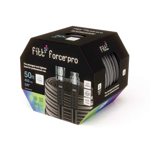 Fitt Force Pro 5/8 in. D X 50 ft. L Heavy Duty Premium Grade Garden Hose Black,Blue Fitt Force Pro 5/8 in. D X 50 ft. L Heavy Duty Premium Grade Garden Hose Black,Blue