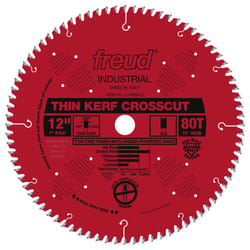 Freud 12 in. D X 1 in. Fine Finish Crosscut TiCo Hi-Density Carbide Table Saw Blade 80 teeth 1 pk