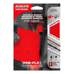 Diablo Sand Demon 4-1/2 in. L X 5-1/2 in. W Assorted Grit Ceramic Blend Sanding Sheet 3 pk