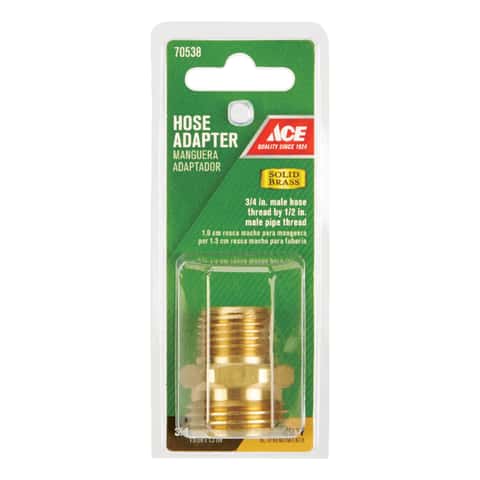 Ace 3/4 in. MHT x 1/2 in. MPT in. Brass Threaded Double Male Hose Adapter -  Ace Hardware