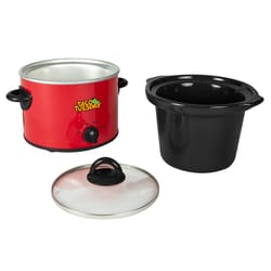 Taco Tuesday 2 qt Red Ceramic Slow Cooker