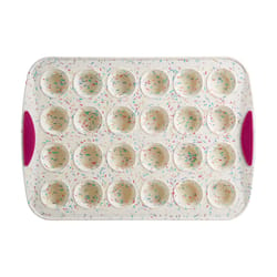 Trudeau Confetti Fuchsia Muffin Pan White 1 pc