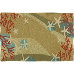 Homefires 22 in. W X 34 in. L Multi-Color Coral Waves Polypropylene Accent Rug