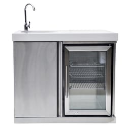 Mont Alpi Outdoor Sink & Fridge Stainless Steel 35 in. H X 25 in. W X 38 in. L