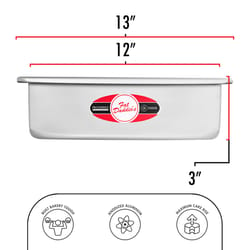 Fat Daddio's 12 in. W X 18 in. L Cake Pan Silver 1 pc