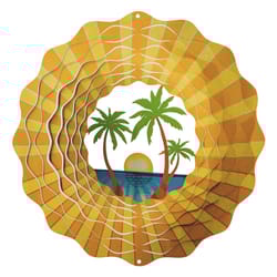 Spinfinity Designs Multi-color Stainless Steel 12 in. Palm Tree Large Outdoor Spinner