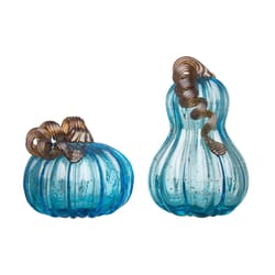 Glitzhome Pumpkin Fall Decoration Glass 2 pc