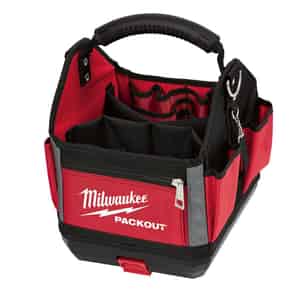 Milwaukee  PACKOUT  11 in. W x 13 in. H Polyester  Tool Tote  28 pocket Black/Red  1 pc. 