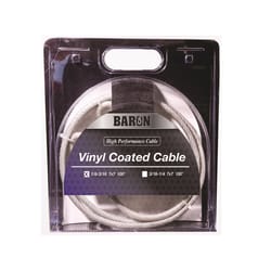 Baron Vinyl Coated Galvanized Steel 1/8-3/16 in. D X 100 ft. L Aircraft Cable