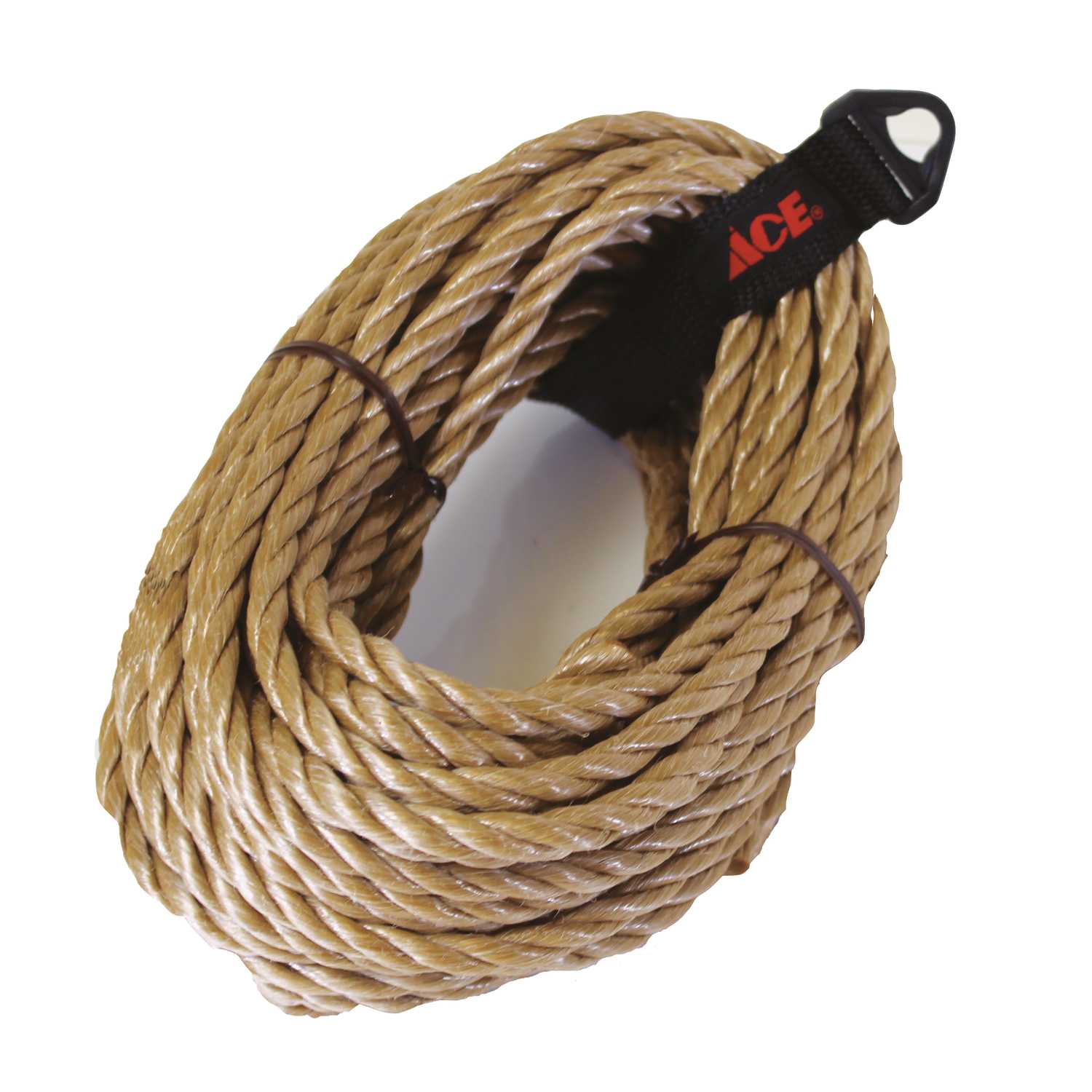 Ace 3/8 in. Dia. x 50 ft. L Tan Twisted Poly Rope Ace Hardware