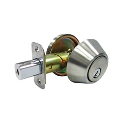 Faultless Satin Stainless Steel Single Cylinder Deadbolt 1-3/4 in in.