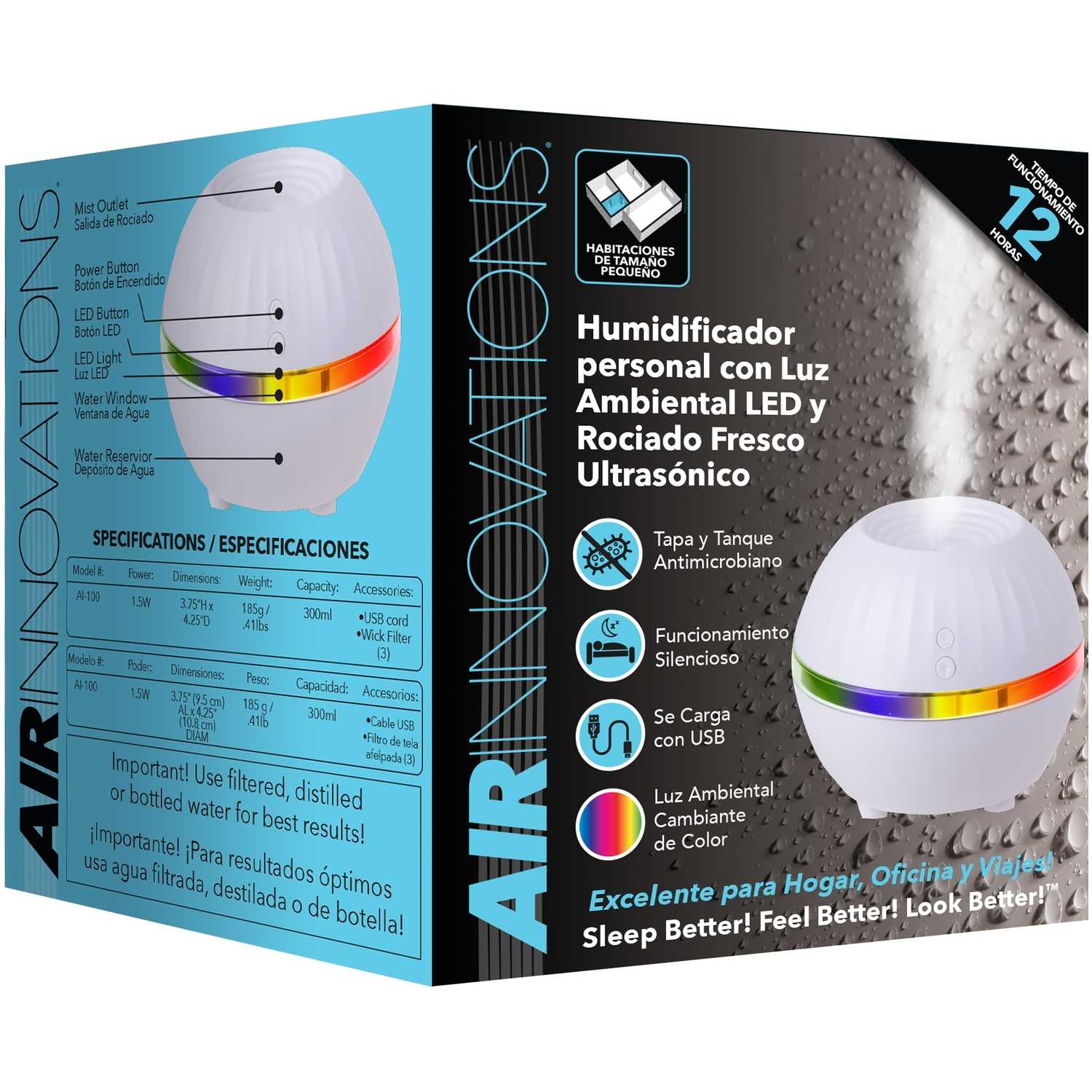 Air Innovations Great Innovations 0.3 gal. 150 sq. ft. Manual LED Mood