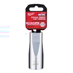 Milwaukee 24 mm X 1/2 in. drive Metric 6 Point Deep Socket 1 pc