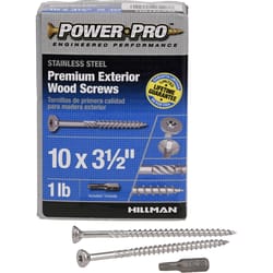 HILLMAN Power Pro No. 10 Ga. X 3-1/2 in. L Stainless Steel Star Flat Head Exterior Deck Screws 1 lb