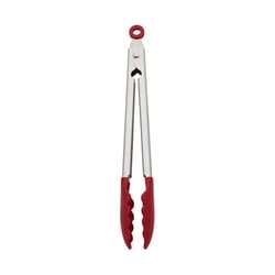 KitchenAid Silver/Red Silicone/Stainless Steel Tip Tongs