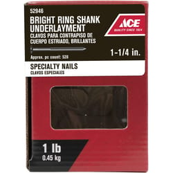 Ace 3D 1-1/4 in. Underlayment Bright Steel Nail Round Head 1 lb