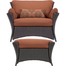 Hanover Strathmere 2 pc Espresso Steel Transitional Patio Set Brown