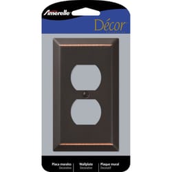 Amerelle Century Aged Bronze Bronze 1 gang Stamped Steel Duplex Outlet Wall Plate 1 pk