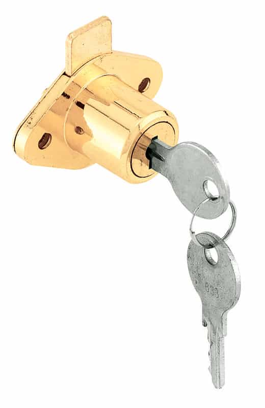 Prime Line Bright Brass Gold Steel Cabinet Drawer Lock Ace Hardware