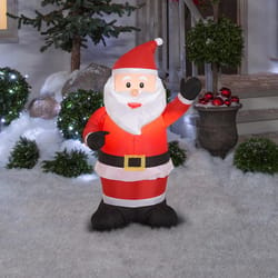 Gemmy LED White 3.5 ft. Waving Santa Inflatable