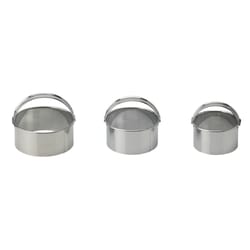 Harold Import Silver Stainless Steel Round Cookie Cutter Set w/Handles