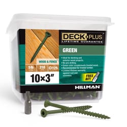 HILLMAN Deck Plus No. 10 Ga. X 3 in. L Green Star Flat Head Exterior Deck Screws 5 lb 310 pk