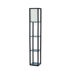 Simple Designs 62.75 in. Black Etagere Storage Floor Lamp