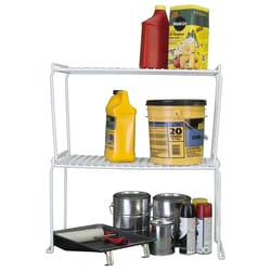 Grayline 16 in. H X 12 in. W X 26 in. L PE Coated White Stackable Shelf