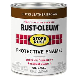 Rust-Oleum Stops Rust Indoor and Outdoor Gloss Leather Brown Rust Prevention Paint 1 qt