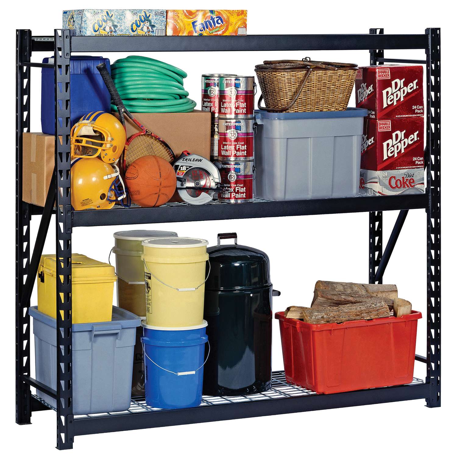 KING'S RACK Hanging Bin Rack Storage System Heavy Duty Steel Rack