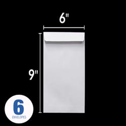 Bazic Products 6 in. W X 9 in. L White Catalog Envelope 6 pk