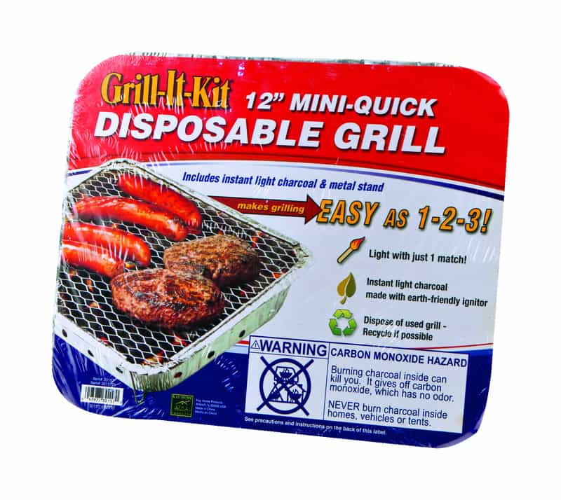 Marsh Allen GrillItKit Charcoal 12.25 in. W Silver Disposable Grill