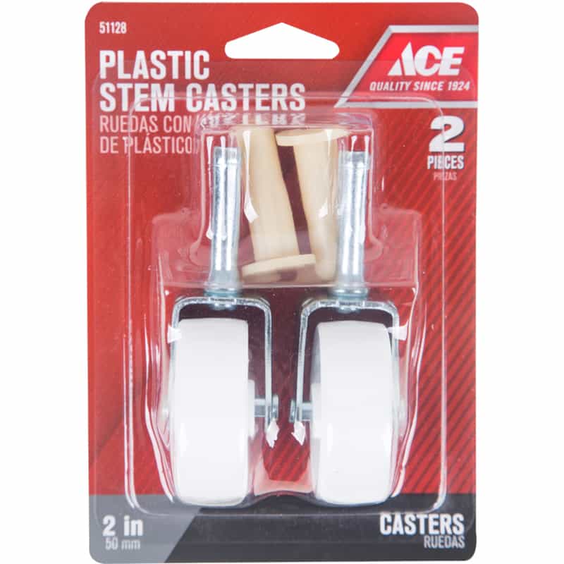 Ace 2 in. Dia. Swivel Plastic Caster Wheel 60 lb. 2 pk Ace Hardware
