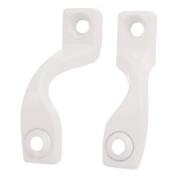 Barton Kramer 1.75 in. L Gloss White Die-Cast Bracket 2 pk