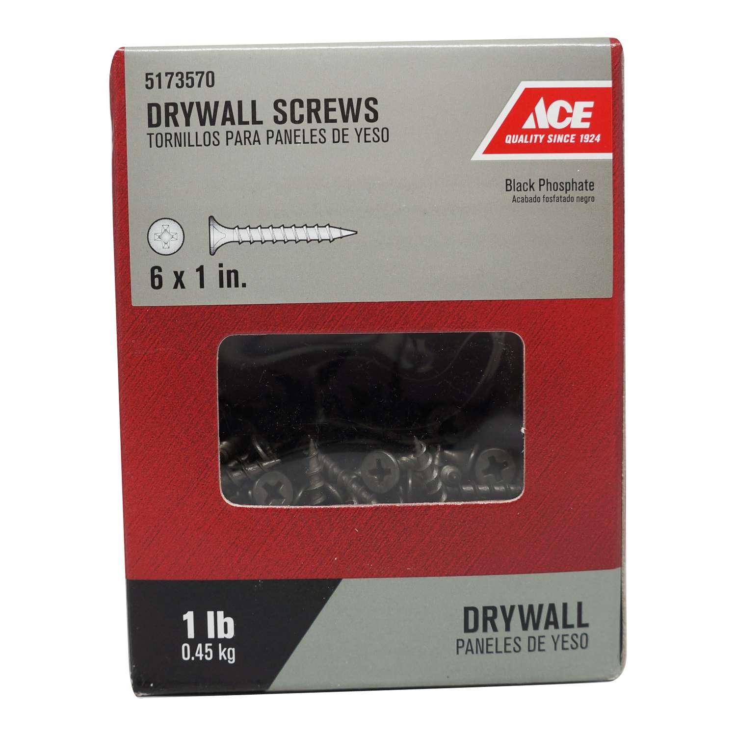 Ace No. 6 x 1 in. L Phillips Drywall Screws 1 lb. 343 pk Ace Hardware