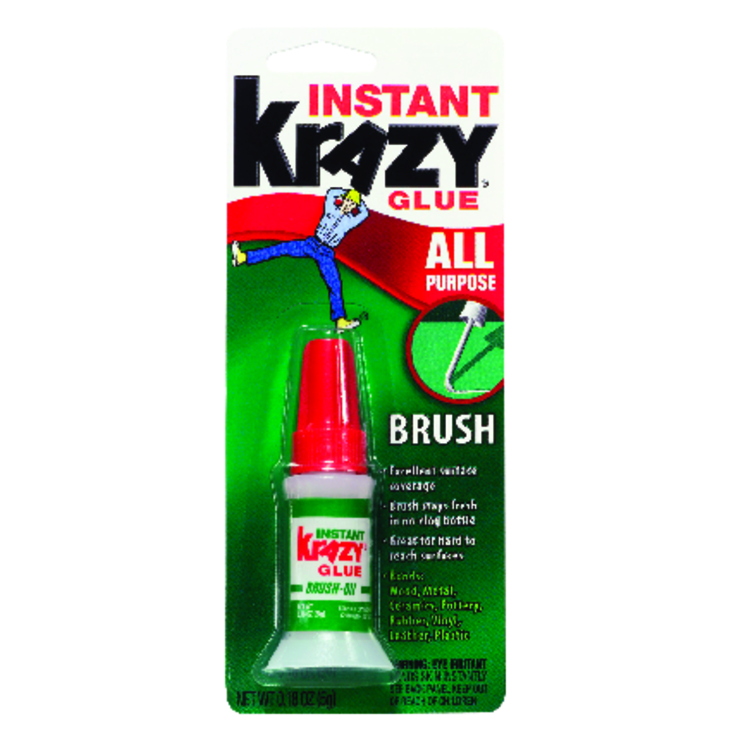 Krazy Glue Super Strength Cyanoacrylate White All Purpose Brush On 0.18 oz