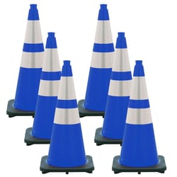 Mr. Chain JBC 28 in. Round Blue Safety Cone 6 pk