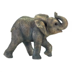Accent Plus Gray Polyresin 7.5 in. H X 10 in. L X 5.5 in. W Elephant Outdoor Decoration