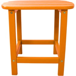 Hanover All-Weather Orange Square Wood Side Table