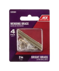 Ace 2 in. H X 0.5 in. W X 1.091 in. L Bright Brass Mending Brace