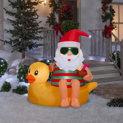 Gemmy Airblown LED Santa Sitting in Duck 5 ft. Inflatable