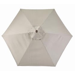 Living Accents Oak Park 9 ft. Tiltable Taupe Market Umbrella